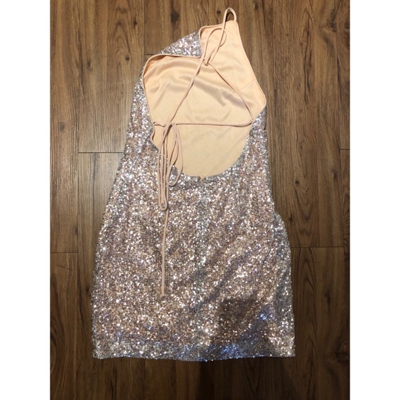Maddy K Pink Sequin Dress Size Medium - Picture 3 of 4